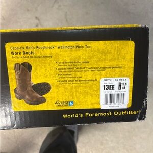 Cabela's Men’s Roughneck Wellington Plain Toe Leather Boots-13EE
